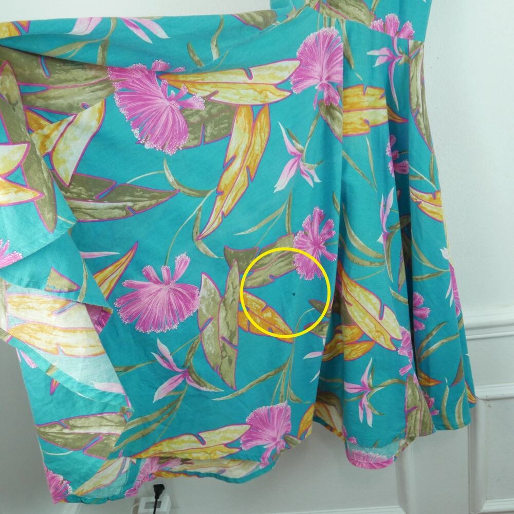Vintage Retro Halter Dress Pinup Fit Flare Circle Skirt Tropical Rockabilly S - Picture 2 of 8